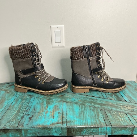 Alberto Faux Shearling Lined Lace up Boots Size 41 - Picture 6 of 14